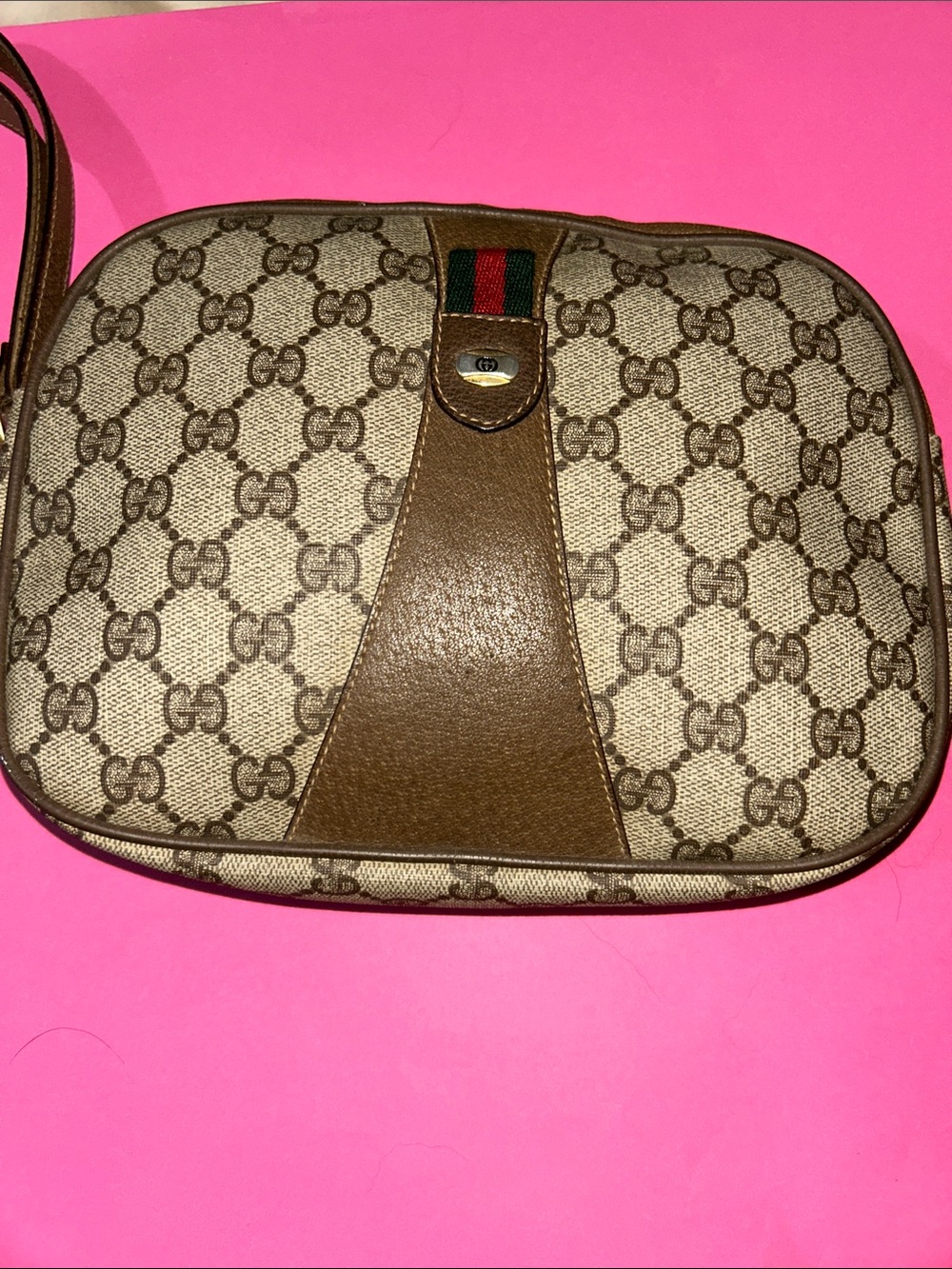 Gucci sherry line web clutch with Web Stripe